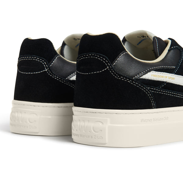 Stepney Workers Club PEARL S-STRIKE SUEDE BLACK-WHITE
