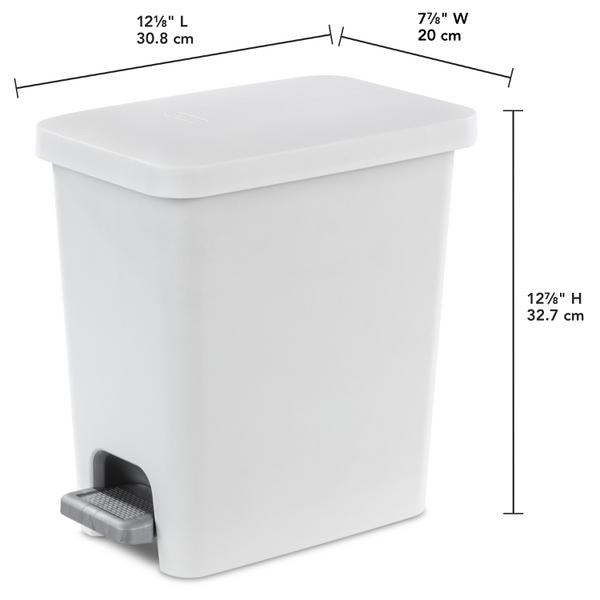 Sterilite 1061 – 2.7 Gal. Rectangular Step-on Wastebasket
