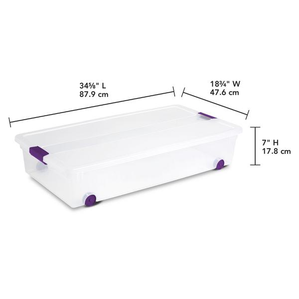 Sterilite 1761 – 60 Qt. ClearView™ Latch Wheeled Underbed Box