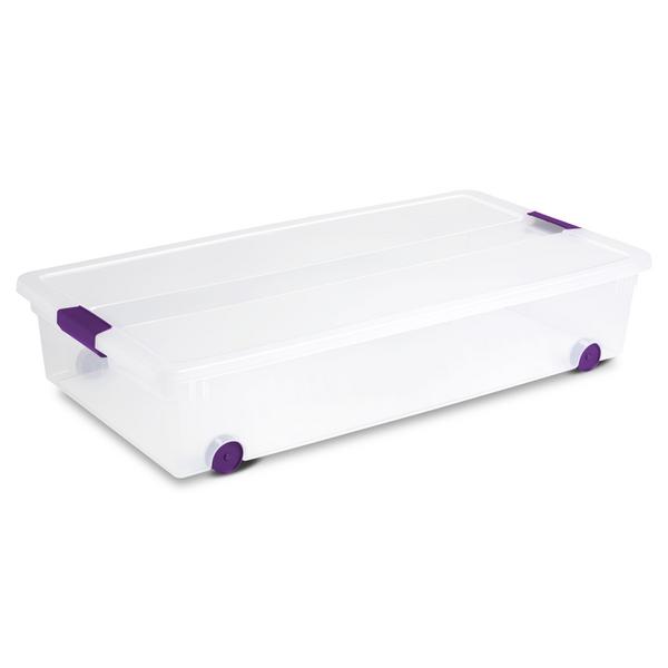 sterilite 1761 – 60 Qt. ClearView™ Latch Wheeled Underbed Box