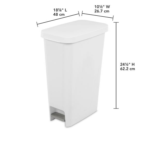 Sterilite 1058 – 11 Gal. Slim StepOn Wastebasket