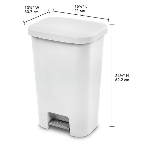 Sterilite 1069 – 11.9 Gal. StepOn Wastebasket