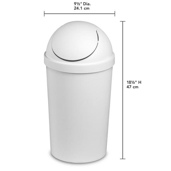 Sterilite 1083 – 3 Gal. Round SwingTop Wastebasket