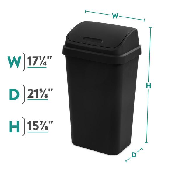 Sterilite 1089 – 13 Gal. Swing Top Wastebasket