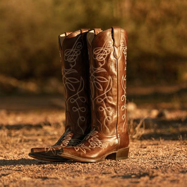 Stetson Adeline Burnished Brown Back Zip Cowboy Boot
