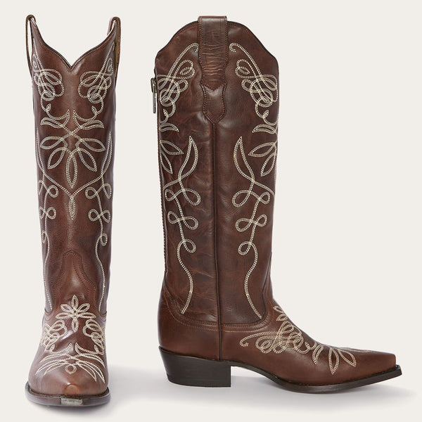 stetson Adeline Burnished Brown Back Zip Cowboy Boot