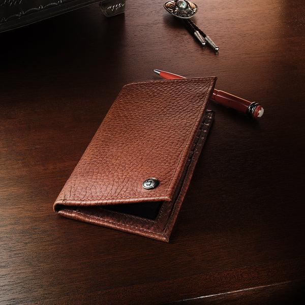 Stetson Bison Leather Stetson Rivet Checkbook Wallet