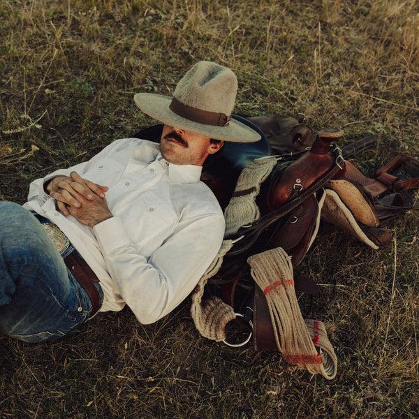 Stetson Classic Solid Snap Poplin Shirt In Optic White