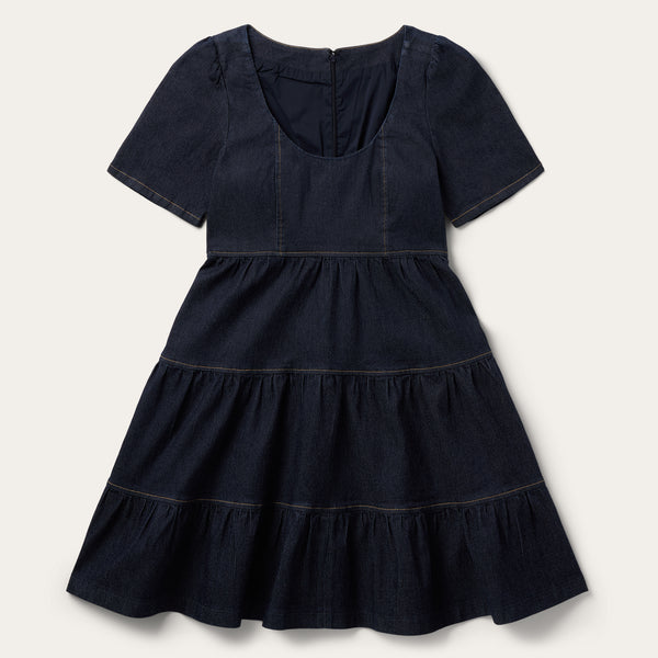 stetson Dark Denim Dress With Contrast Top Stitching
