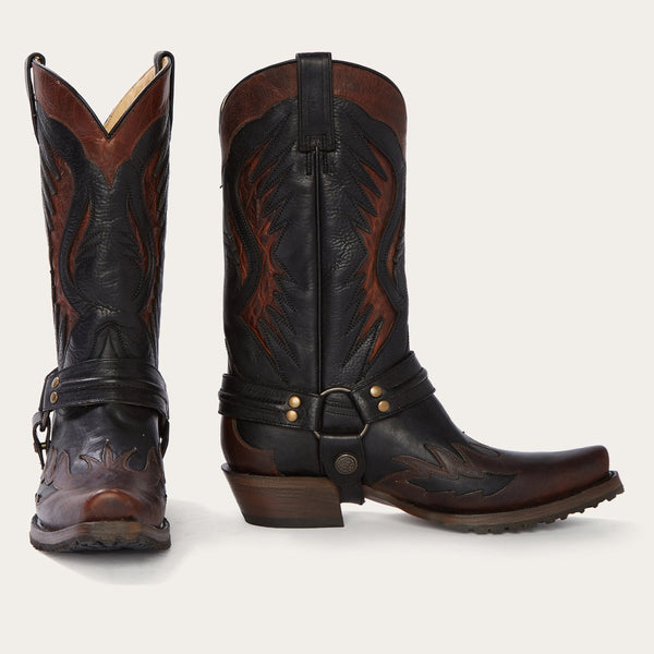 stetson Biker Outlaw Oiled Leather Cowboy Boot