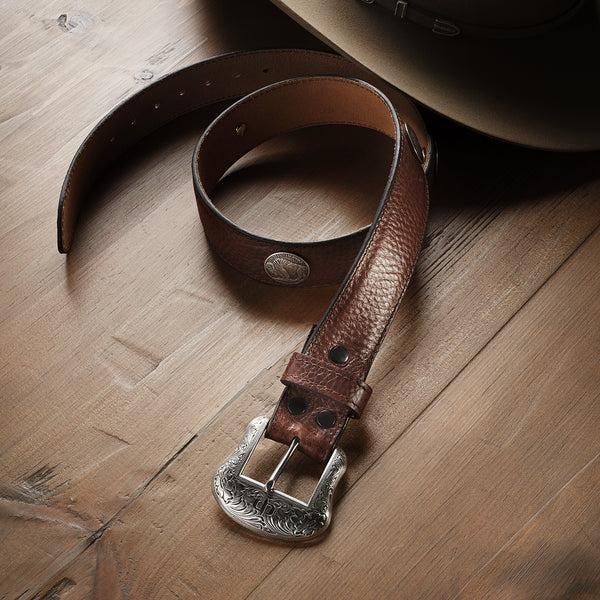 Stetson Bison Leather Concho Belt
