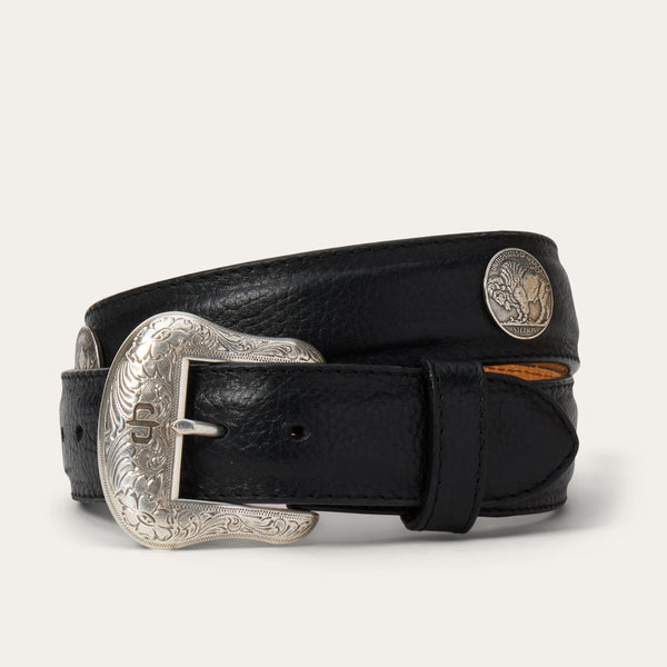 stetson Bison Leather Concho Belt