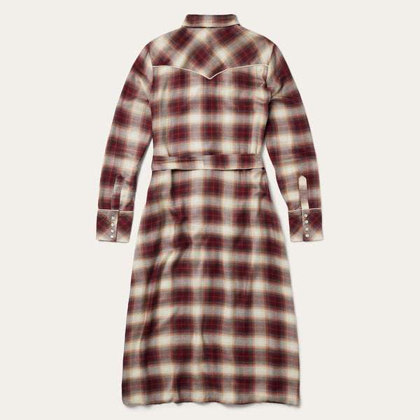 Stetson Black Cherry Plaid Shirt Dress