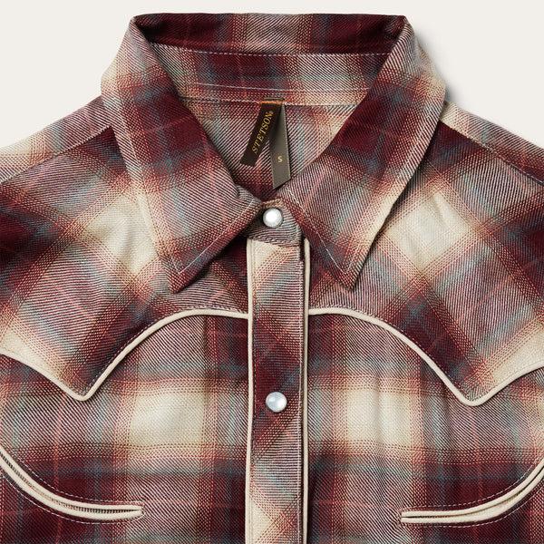 Stetson Black Cherry Plaid Shirt Dress