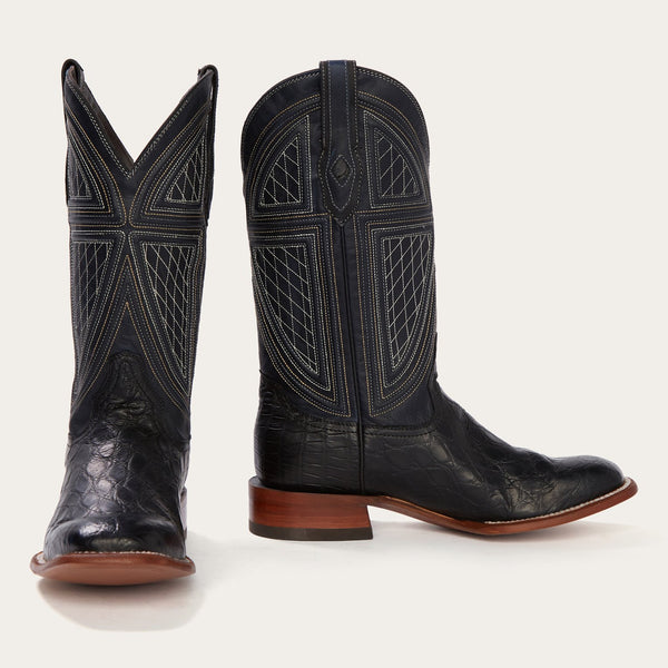 stetson Black Falls Alligator Cowboy Boot