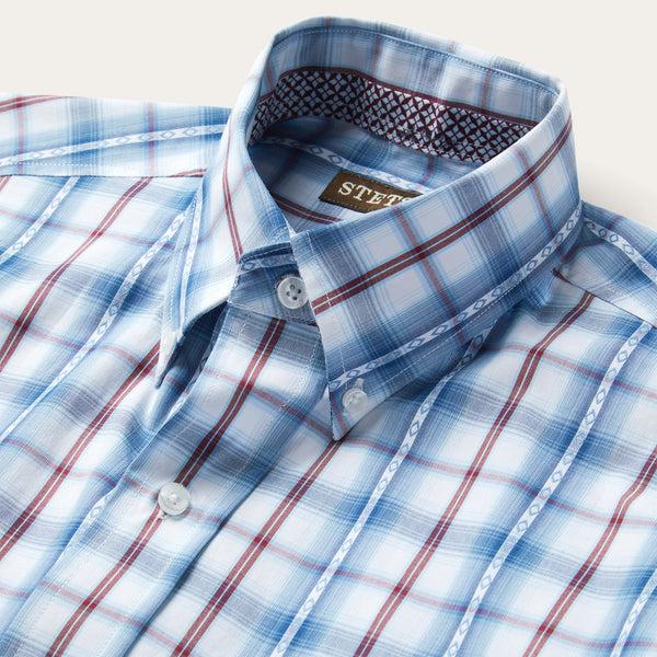 Stetson Blue Diamond Dobby Plaid Shirt