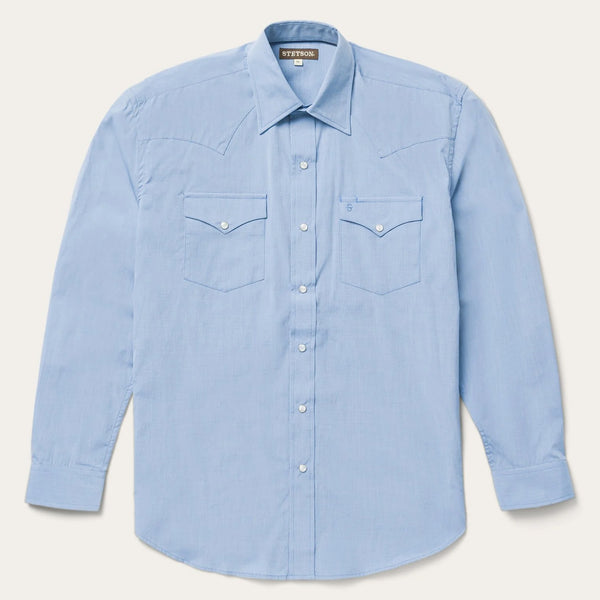 stetson Blue End On End Solid Shirt