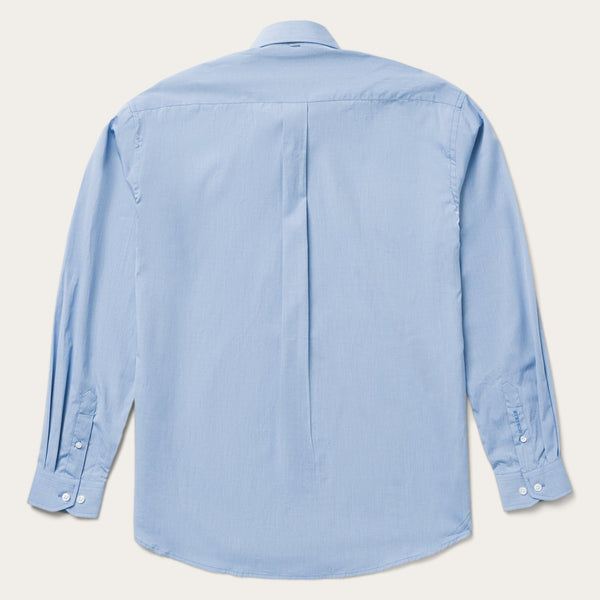 Stetson Blue Solid One-Pocket Snap-Front Shirt