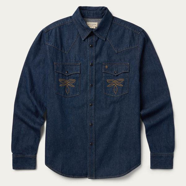 stetson Boot Stitch Raw Denim Shirt