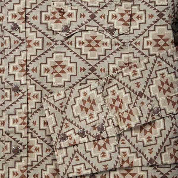 Stetson Brown Aztec Poplin Western Shirt