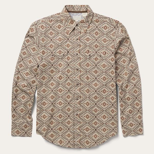 stetson Brown Aztec Poplin Western Shirt