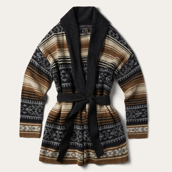 stetson Brown Serape Belted Cardigan