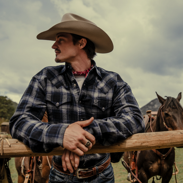 Stetson Brushed Twill Plaid Western Shirt