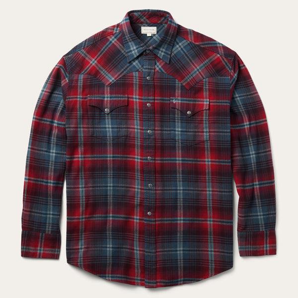 stetson Brushed Twill Plaid Western Shirt