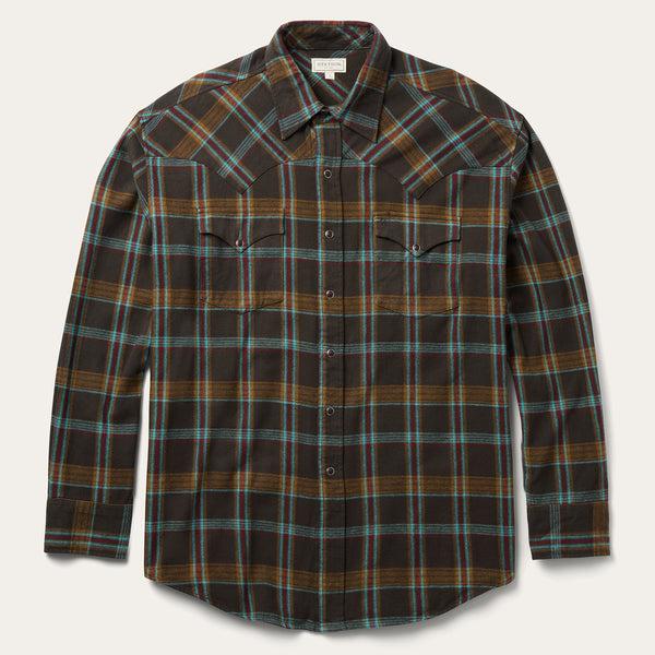 stetson Brushed Twill Plaid Western Shirt