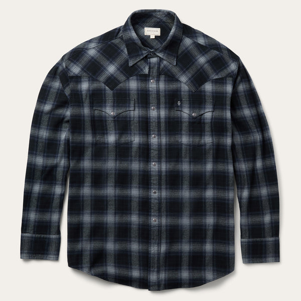 stetson Brushed Twill Plaid Western Shirt