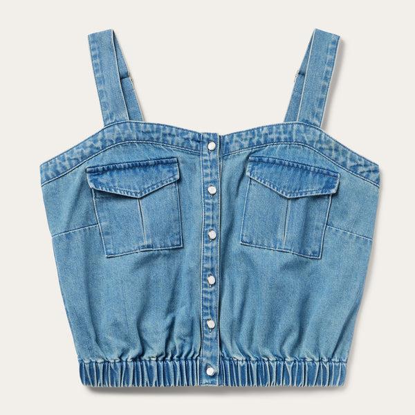 stetson Button Front Denim Tank Top
