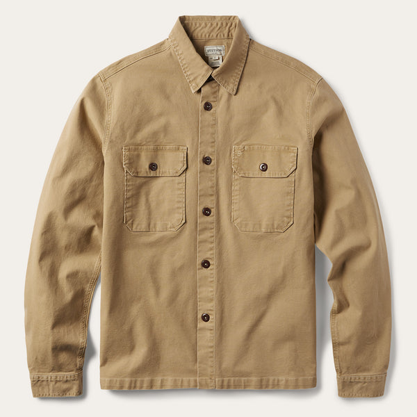 stetson Camel Stretch Canvas Shirt Jacket