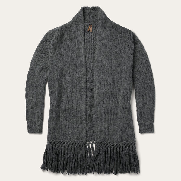 stetson Charcoal Fringed Cardigan