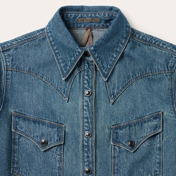 Stetson Chocolate Snap Western Denim Shirt
