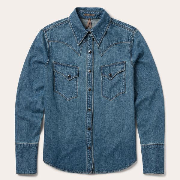 stetson Chocolate Snap Western Denim Shirt