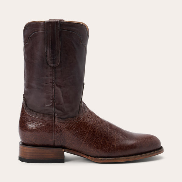 Stetson Clay Smooth Ostrich Roper Boots