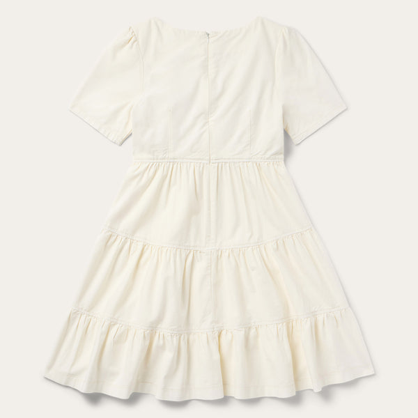 Stetson Cream Denim Tiered Dress
