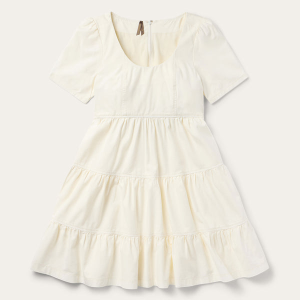 stetson Cream Denim Tiered Dress