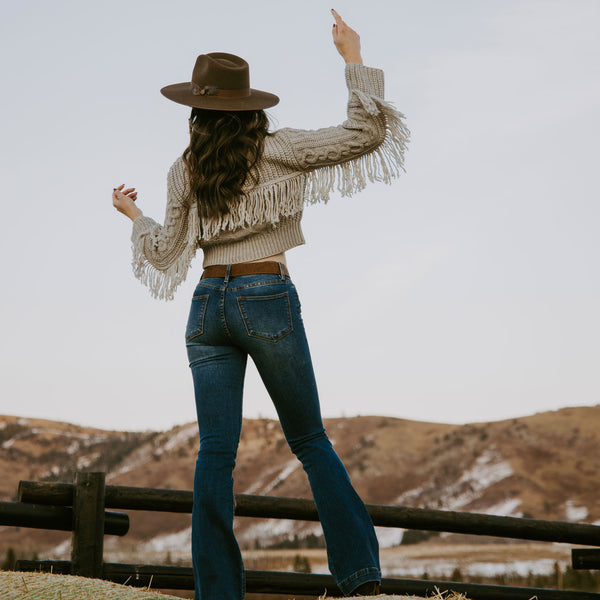 Stetson Cream Fringed Cardigan