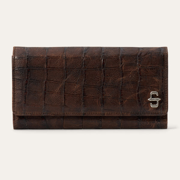 stetson Croco Embossed Front Flap Wallet