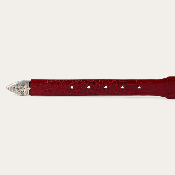 Stetson Croco Print Tapered Belt