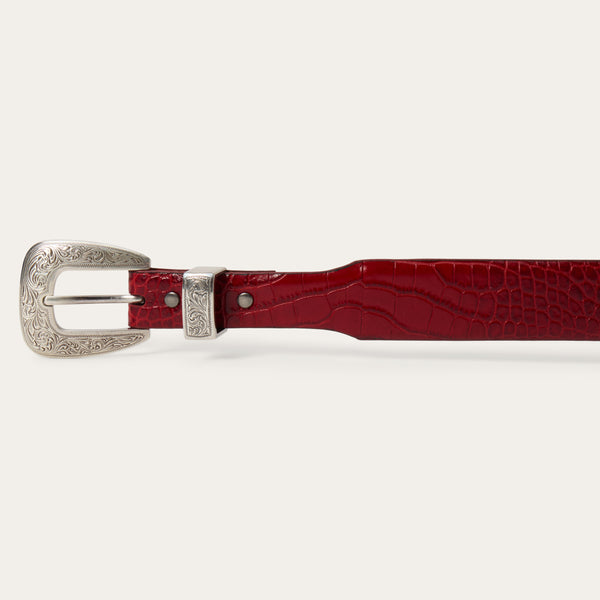 Stetson Croco Print Tapered Belt