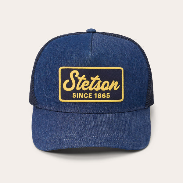 stetson Dark Denim 1865 Patch Trucker Cap