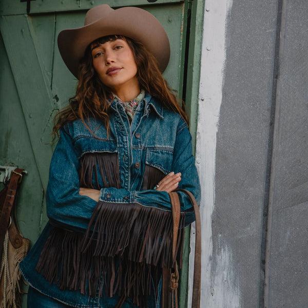 Stetson Dark Denim Fringe Jacket