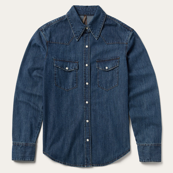 stetson Dark Denim Snap Western Shirt