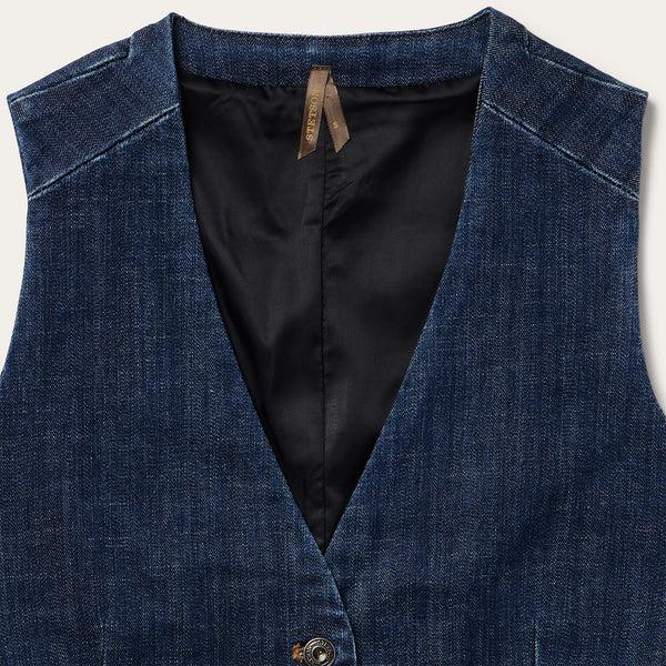 Stetson Dark Wash Stretch Denim Vest