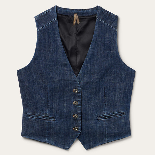 stetson Dark Wash Stretch Denim Vest