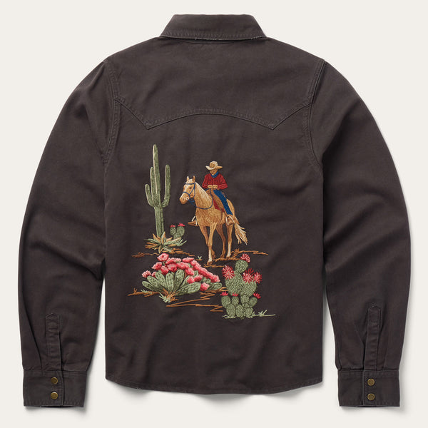 stetson Desert Scene Embroidered Western Shirt