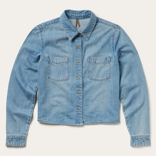 Stetson Embroidered Denim Cropped Shirt
