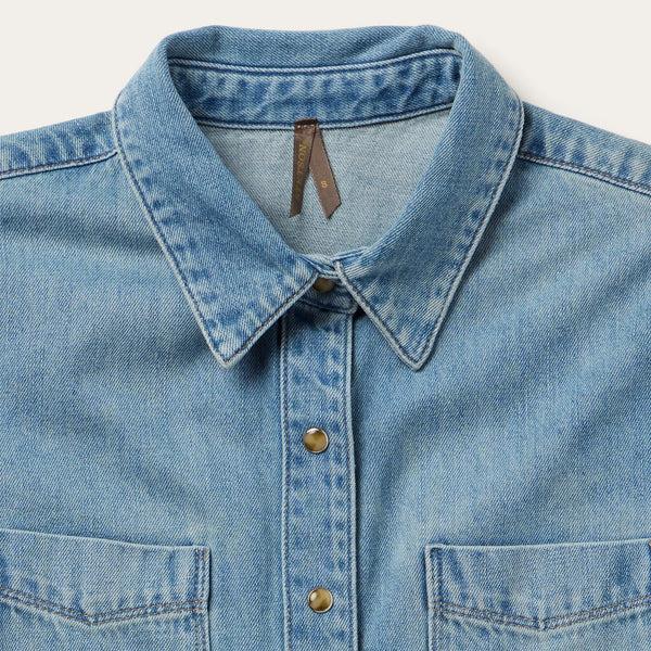 Stetson Embroidered Denim Cropped Shirt
